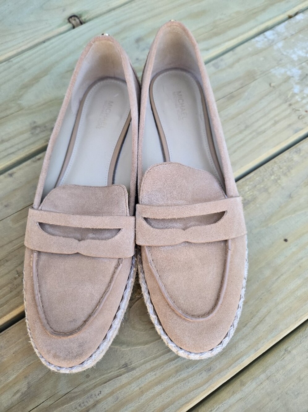 Michael Kors Women's Blush Suede Espadrille Loafers Sz 8.5 NWOT